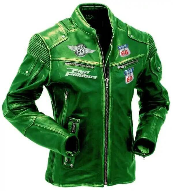 Sporty 66 Soft Green Biker Leather Jacket