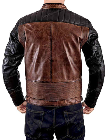 Mens Vintage Cafe Racer Leather Jacket