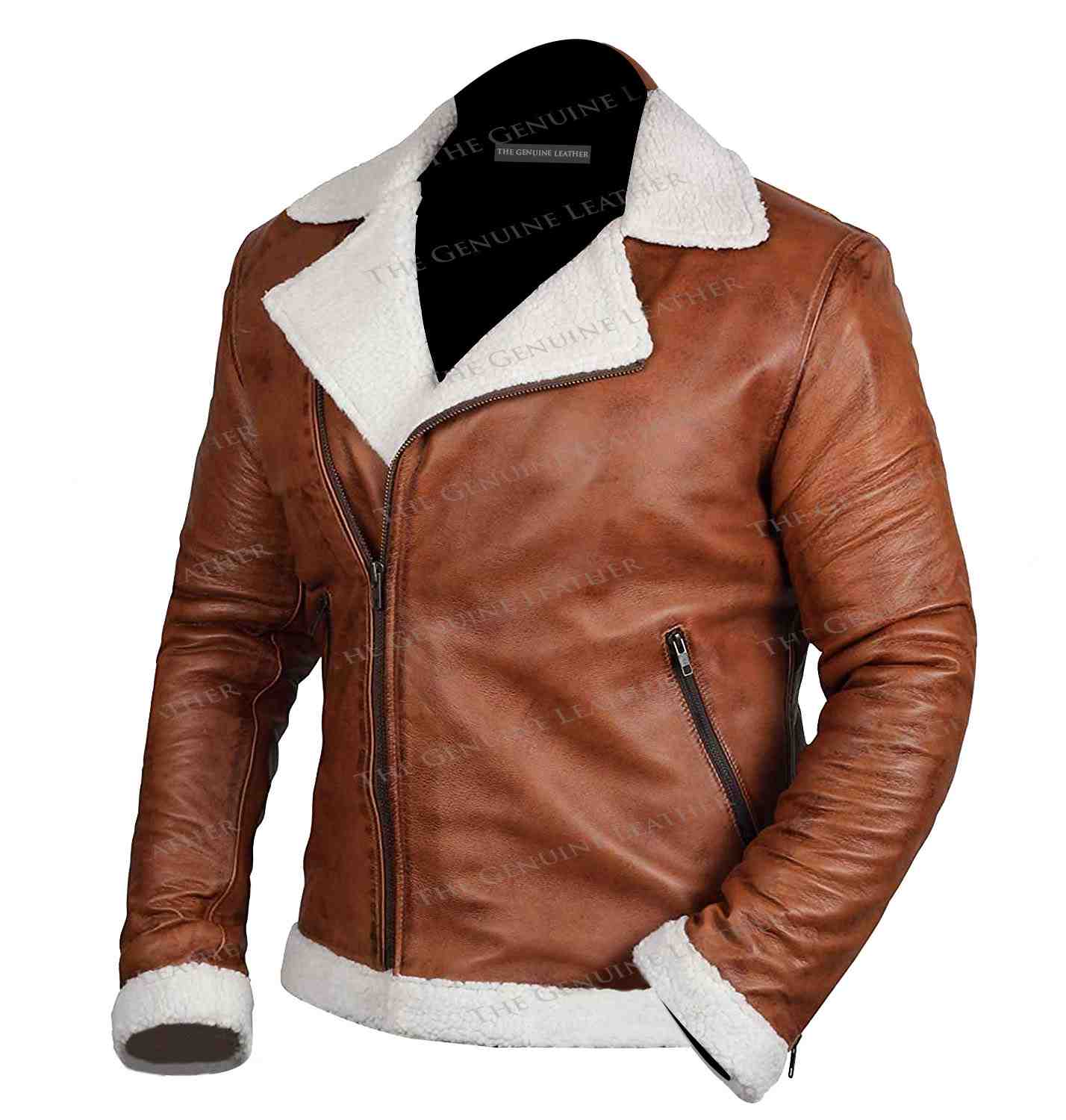 Shearling Sheepskin Bomber leather Jacket