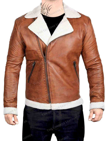 Shearling Sheepskin Bomber leather Jacket