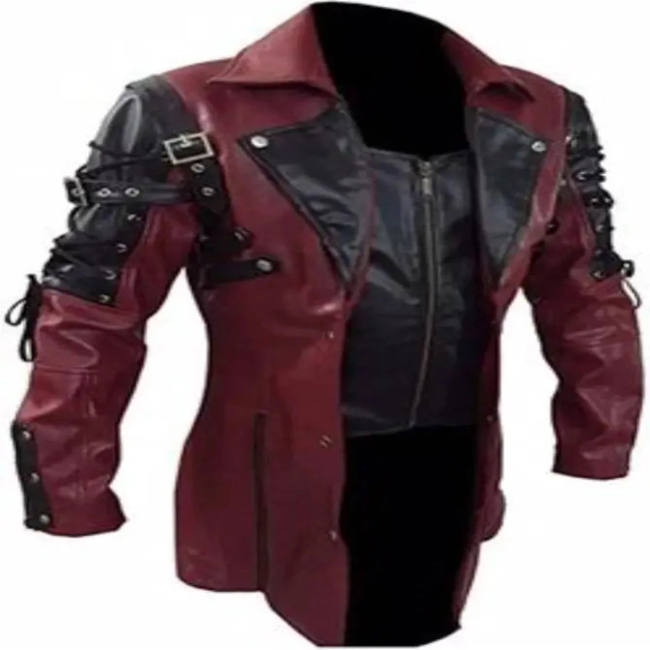 Men’s Steampunk Gothic Trench leather Coat