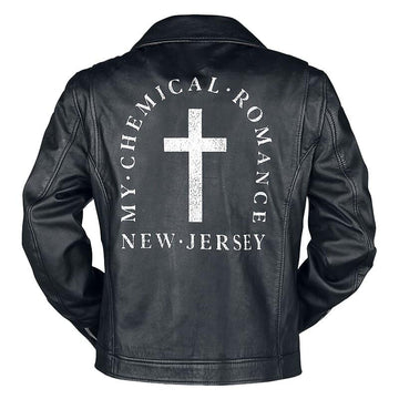 New Jersey My Chemical Romance Cross Biker leather Jacket