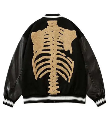 Skeleton Bones Harajuku leather Jacket